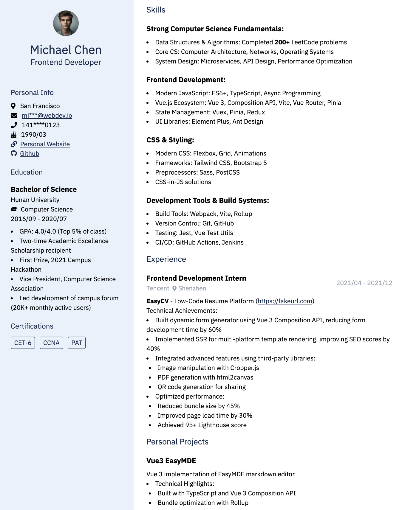 TailwindResume: Create a Golden Resume for Internet Professionals in 5 ...